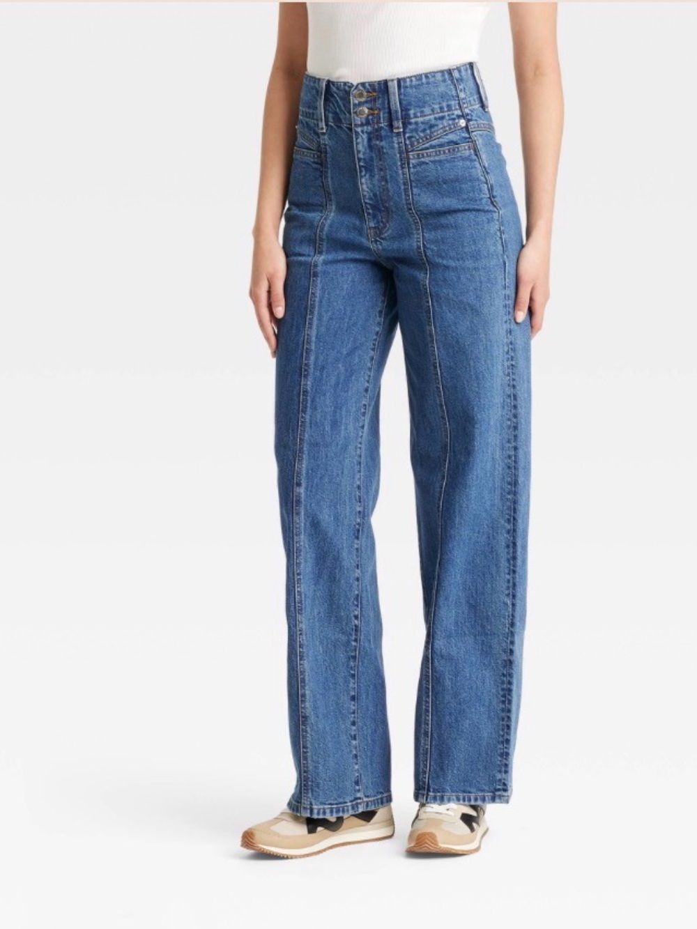 Universal Thread Blue High-Rise Wide-Leg Panel Jeans
